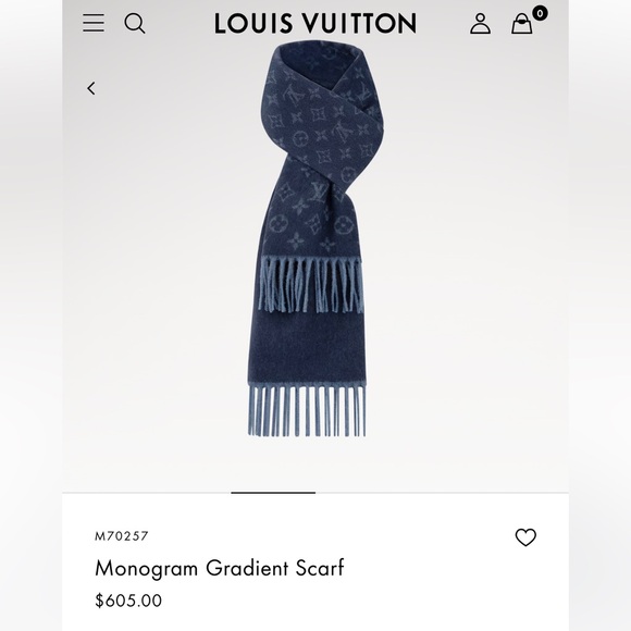 Louis Vuitton cashmere wool navy blue scarf new with tags - Picture 3 of 8